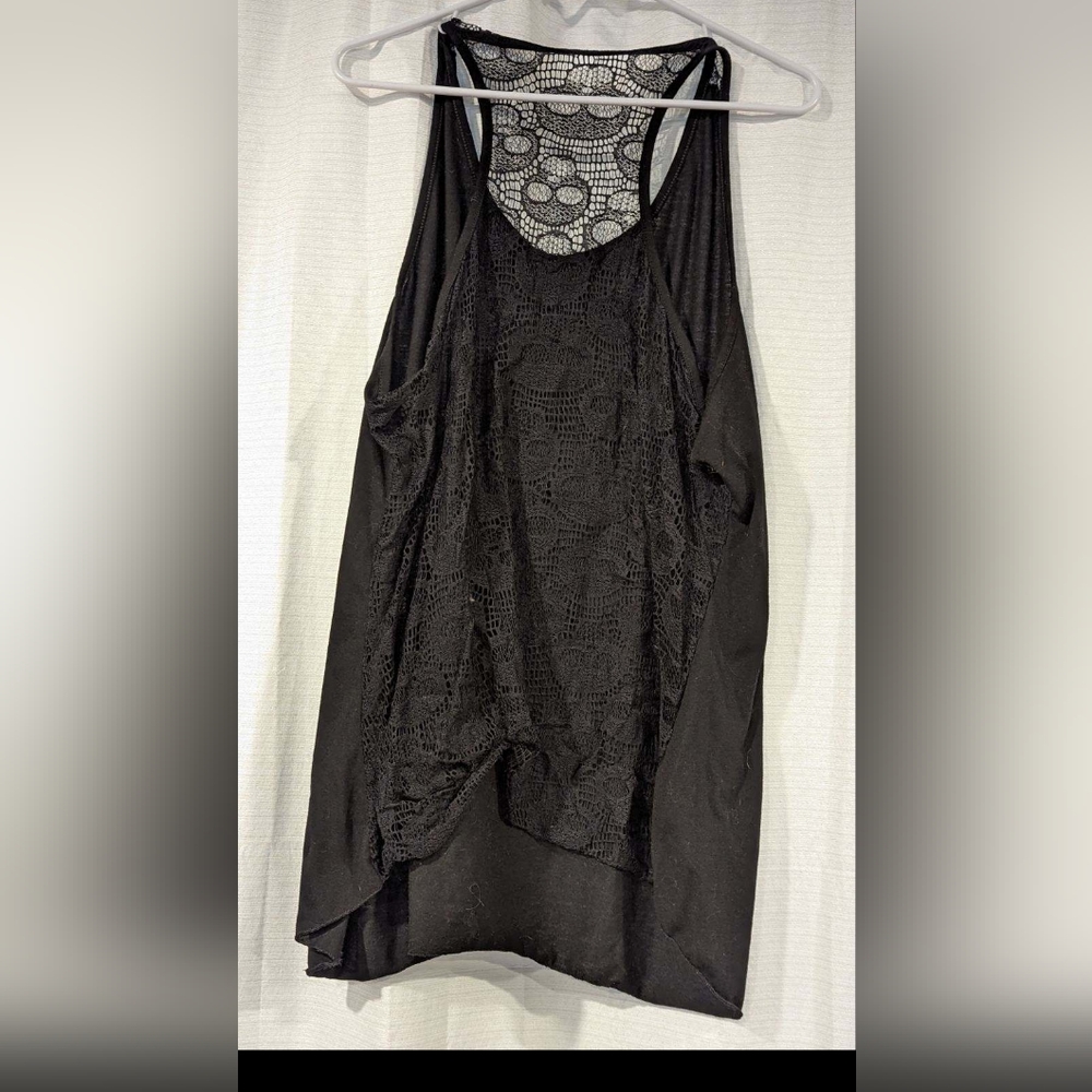Skull tank top with lace back